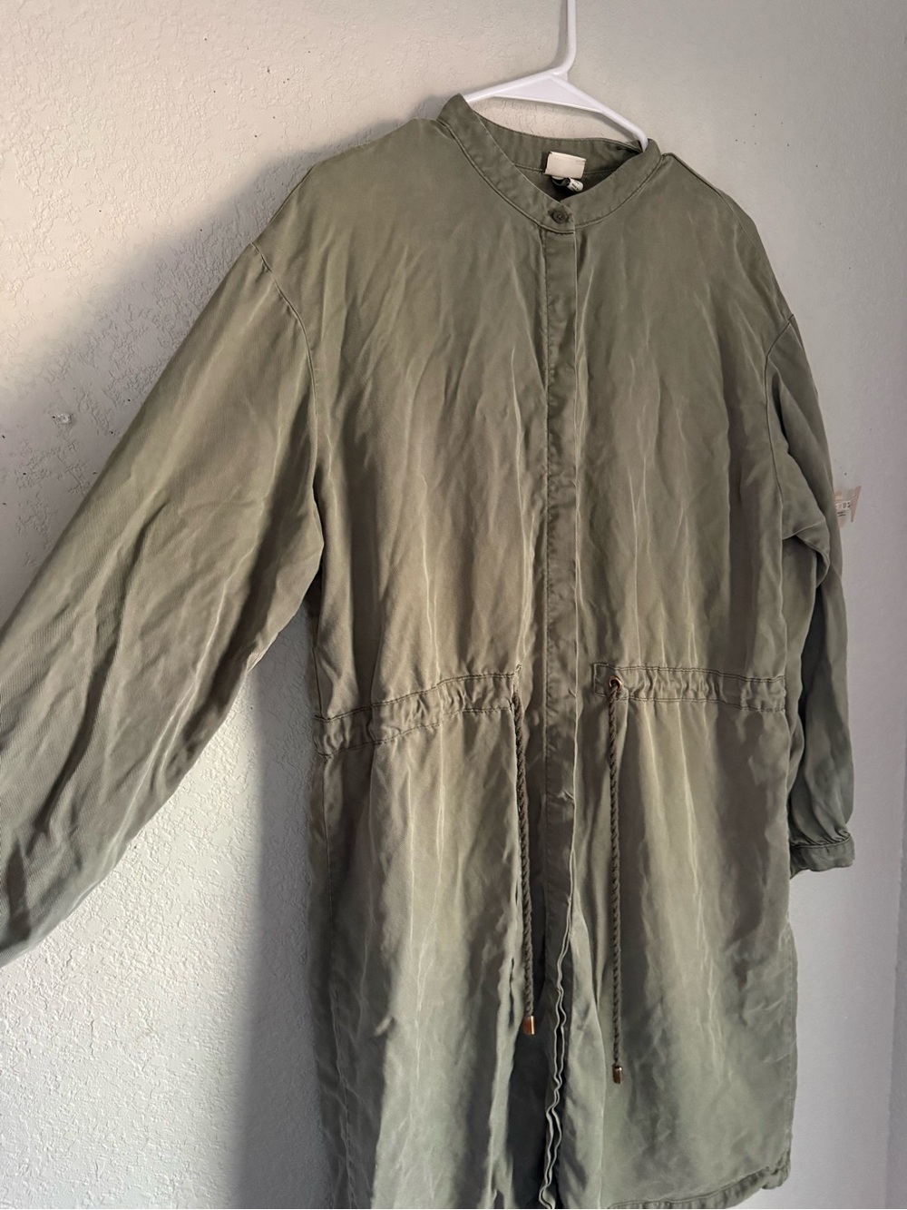 a new day Olive Green Utility Drawstring Shirt Dress Size XL